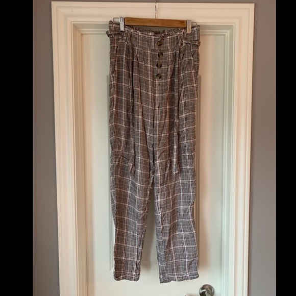 American Eagle Plaid Flowy Pants - Picture 1 of 12